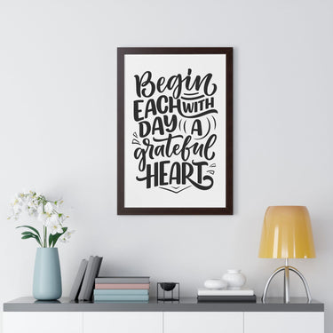 Faith Culture - Begin Each Day with a Grateful Heart - Christian Thanksgiving Wall Art
