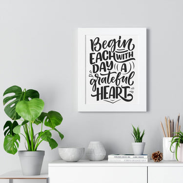 Faith Culture - Begin Each Day with a Grateful Heart - Christian Thanksgiving Wall Art