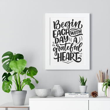 Faith Culture - Begin Each Day with a Grateful Heart - Christian Thanksgiving Wall Art