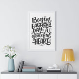 Faith Culture - Begin Each Day with a Grateful Heart - Christian Thanksgiving Wall Art