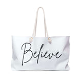 Faith Culture - Believe - Christian Weekender Tote Bag 24" × 13"