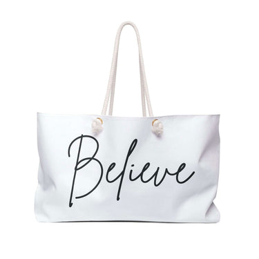 Faith Culture - Believe - Christian Weekender Tote Bag 24" × 13"