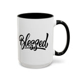 Faith Culture - Blessed - Christian Thanksgiving Accent Coffee Mug, 11oz and 15oz 15oz Black