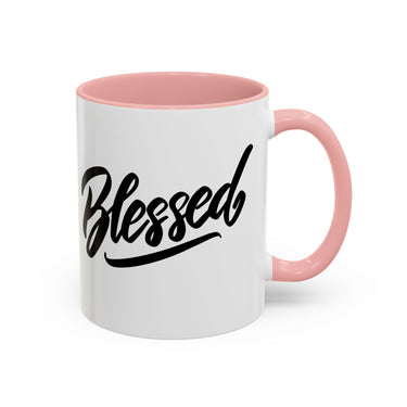 Faith Culture - Blessed - Christian Thanksgiving Accent Coffee Mug, 11oz and 15oz 11oz Pink
