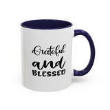 Faith Culture - Blessed - Christian Thanksgiving Accent Coffee Mug, 11oz and 15oz 11oz Navy