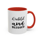 Faith Culture - Blessed - Christian Thanksgiving Accent Coffee Mug, 11oz and 15oz 11oz Red
