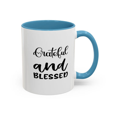 Faith Culture - Blessed - Christian Thanksgiving Accent Coffee Mug, 11oz and 15oz 11oz Light Blue