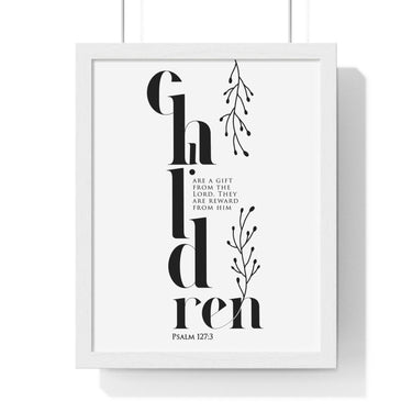 Faith Culture - Blessing of Children - Psalm 127:3 - Christian Wall Art 11″ x 14″ White