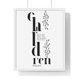 Faith Culture - Blessing of Children - Psalm 127:3 - Christian Wall Art 16" x 20" White