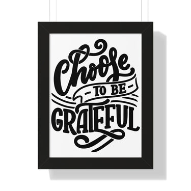 Faith Culture - Choose to Be Grateful - Christian Thanksgiving Wall Art 12″ x 16″ Black