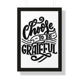 Faith Culture - Choose to Be Grateful - Christian Thanksgiving Wall Art 16″ x 24″ Black
