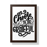 Faith Culture - Choose to Be Grateful - Christian Thanksgiving Wall Art 16″ x 24″ Walnut