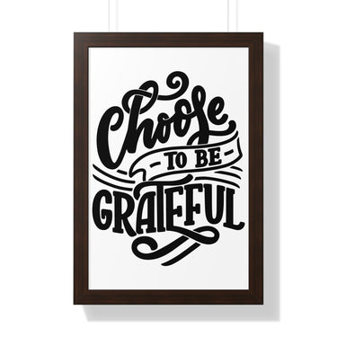 Faith Culture - Choose to Be Grateful - Christian Thanksgiving Wall Art 16″ x 24″ Walnut