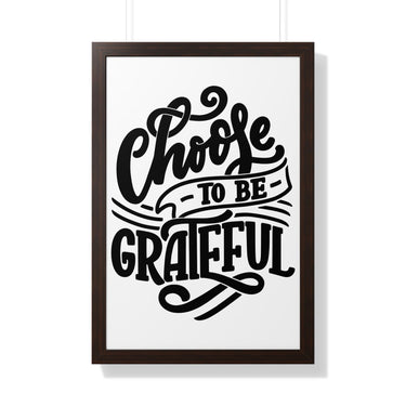 Faith Culture - Choose to Be Grateful - Christian Thanksgiving Wall Art 20" x 30" Walnut