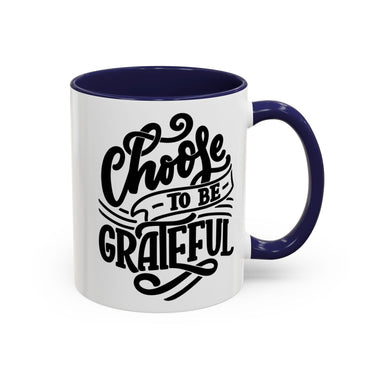 Faith Culture - Choose to Be Grateful Christian Thanksgiving Accent Coffee Mug, 11oz and 15oz 11oz Navy