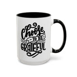Faith Culture - Choose to Be Grateful Christian Thanksgiving Accent Coffee Mug, 11oz and 15oz 15oz Black