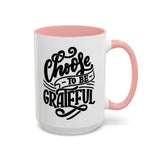 Faith Culture - Choose to Be Grateful Christian Thanksgiving Accent Coffee Mug, 11oz and 15oz 15oz Pink