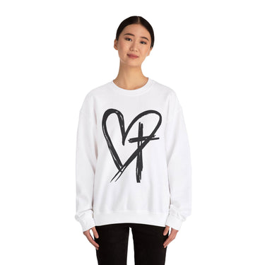 Faith Culture - Christ's Eternal Love - Christian Unisex Heavy Blendâ„¢ Crewneck Sweatshirt White