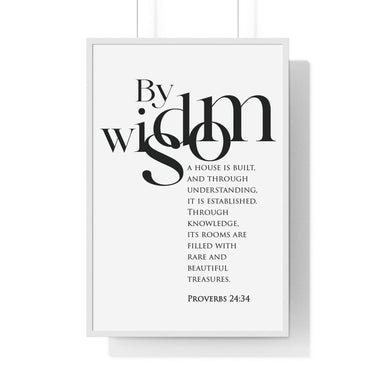 Faith Culture - Christian Home Décor - A Little Sleep, A Little Slumber - Proverbs 24:34 Wall Art 24″ x 36″ White