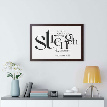 Faith Culture - Christian Home Décor - Clothed with Strength and Dignity - Proverbs 31:25 Wall Art