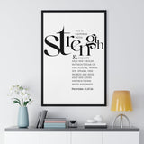 Faith Culture - Christian Home Décor - Clothed with Strength and Dignity, Speaks with Wisdom - Proverbs 31:25-26 Wall Art