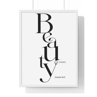 Faith Culture - Christian Home Décor - Crown of Beauty Instead of Ashes - Isaiah 61:3 Wall Art 18″ x 24″ White