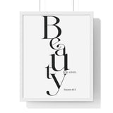 Faith Culture - Christian Home Décor - Crown of Beauty Instead of Ashes - Isaiah 61:3 Wall Art 16" x 20" White