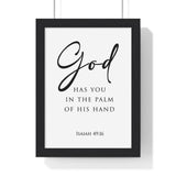 Faith Culture - Christian Home Décor - Engraved Remembrance - Isaiah 49:16 Wall Art 8" x 11" Black