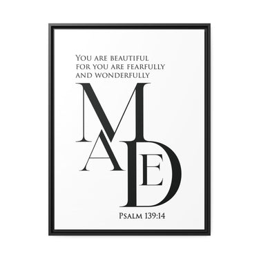 Faith Culture - Christian Home Décor - Eternal Reflection - Psalm 139:14 Wall Art 24" x 32" (Vertical) Black 1.25"