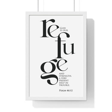 Faith Culture - Christian Home Décor - God is Our Refuge and Strength - Psalm 46:1-2 Wall Art 12″ x 18″ White