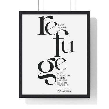 Faith Culture - Christian Home Décor - God is Our Refuge and Strength - Psalm 46:1-2 Wall Art 16" x 20" Black