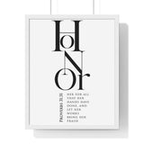 Faith Culture - Christian Home Décor - Honor's Embrace - Proverbs 31:31 Wall Art 16" x 20" White