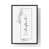 Faith Culture - Christian Home Décor - My Shepherd - Psalm 23:1 Wall Art 20" x 30" Black