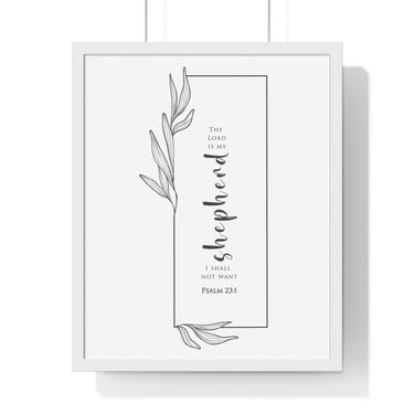 Faith Culture - Christian Home Décor - My Shepherd - Psalm 23:1 Wall Art 16" x 20" White