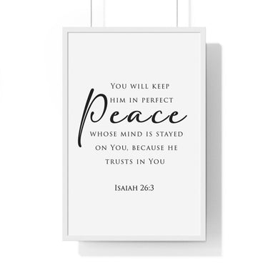 Faith Culture - Christian Home Decor - Peaceful Mind Wall Art 20" x 30" White