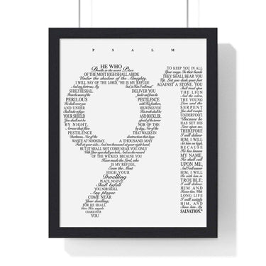 Faith Culture - Christian Home Decor - Psalm 91 Wall Art 11″ x 14″ Black