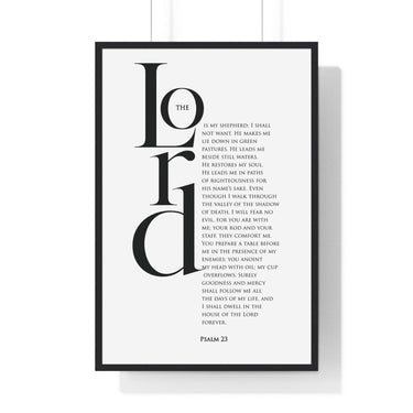 Faith Culture - Christian Home Décor - The Lord is My Shepherd - Psalm 23 Wall Art 24″ x 36″ Black