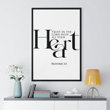 Faith Culture - Christian Home Décor - Trust in the Lord with All Your Heart - Proverbs 3:5 Wall Art 24″ x 36″ Black
