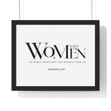Faith Culture - Christian Home Décor - Virtuous Woman - Proverbs 31:29 Wall Art 14″ x 11″ Black
