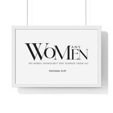 Faith Culture - Christian Home Décor - Virtuous Woman - Proverbs 31:29 Wall Art 18″ x 12″ White