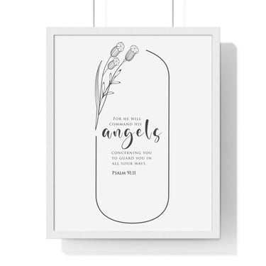 Faith Culture - Christian Home Décor - Virtuous Woman Wings of Protection - Psalm 91:11 Wall Art 16" x 20" White