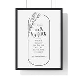 Faith Culture - Christian Home Décor - Walk by Faith - 2 Corinthians 5:7 Wall Art 18″ x 24″ Black