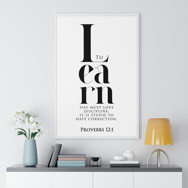 Faith Culture - Christian Home Décor - Wisdom's Path - Proverbs 12:1 Wall Art 24″ x 36″ White