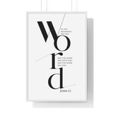 Faith Culture - Christian Home Décor - Word Made Flesh - John 1:1 Wall Art 24″ x 36″ White