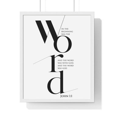 Faith Culture - Christian Home Décor - Word Made Flesh - John 1:1 Wall Art 16" x 20" White
