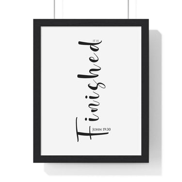 Faith Culture - Cry of Victory - John 19:30 - Christian Wall Art 11″ x 14″ Black