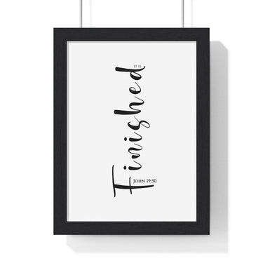 Faith Culture - Cry of Victory - John 19:30 - Christian Wall Art 8" x 11" Black