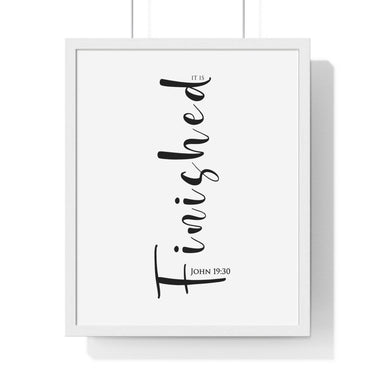 Faith Culture - Cry of Victory - John 19:30 - Christian Wall Art 16" x 20" White