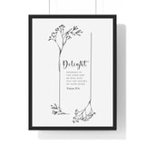 Faith Culture - Desires of the Heart - Psalm 37:4 - Christian Wall Art 18″ x 24″ Black