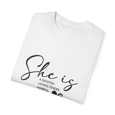 Faith Culture - Devoted, Loving, Tender, Hopeful, Graceful Mama Unisex Garment-Dyed T-shirt